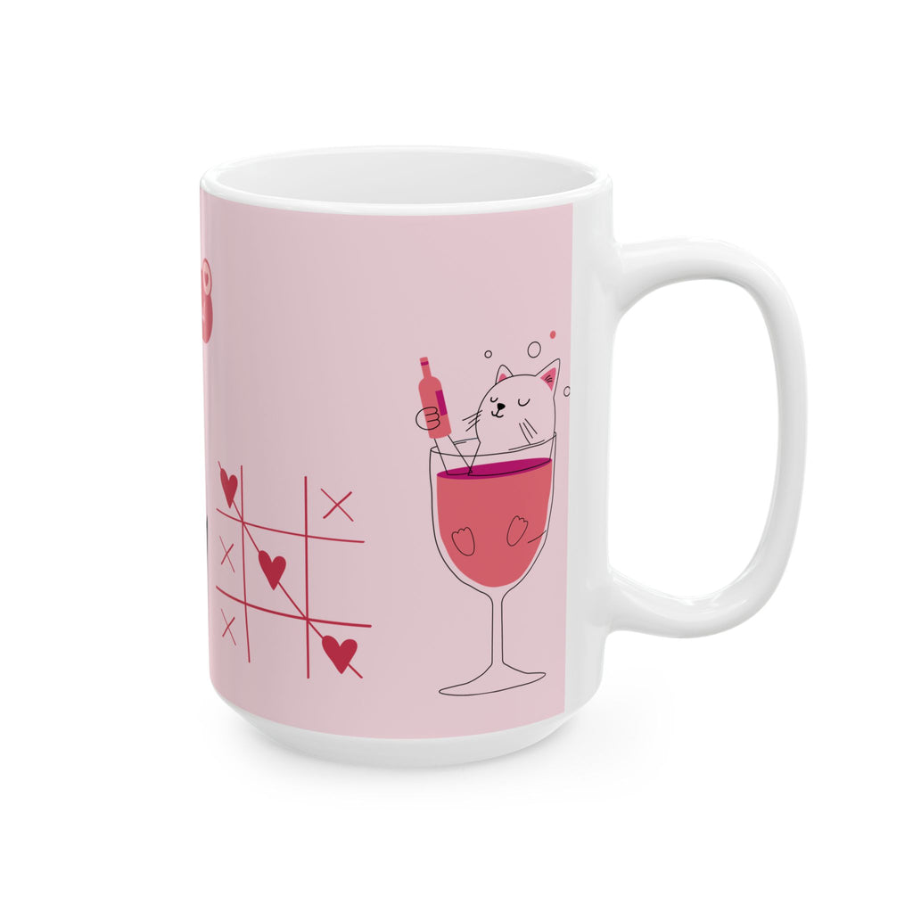 Pink Intersectional Feminist Ceramic Mug (11oz/15oz) — Cute Cat & Love Graphics