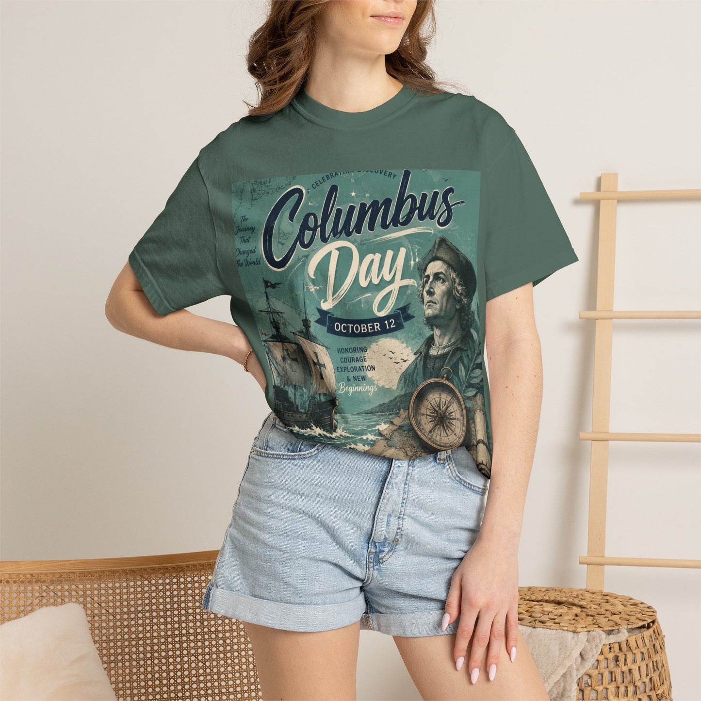 Columbus Day Vintage Graphic T-Shirt