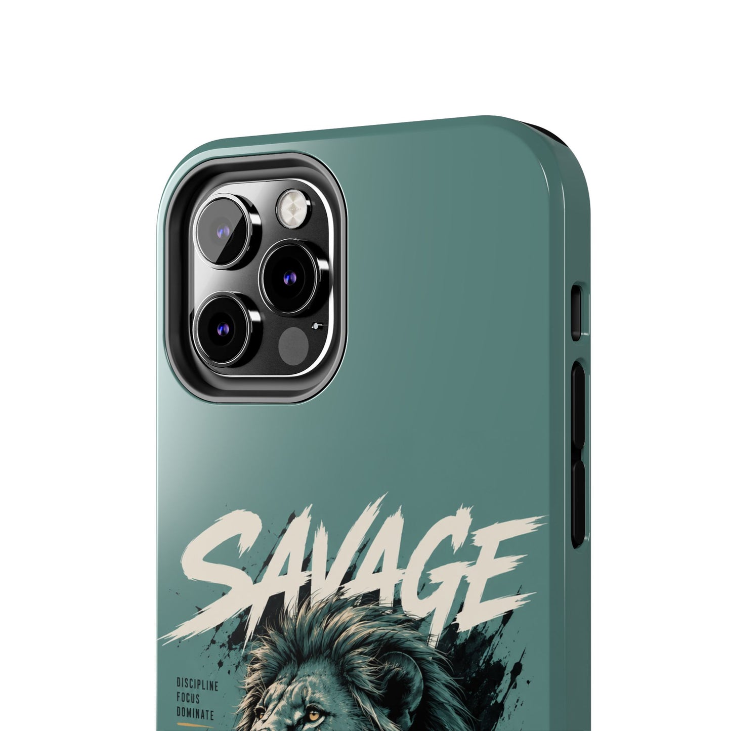 Savage Lion Tough Phone Case – 'Born to Lead' Rugged Protective Cover