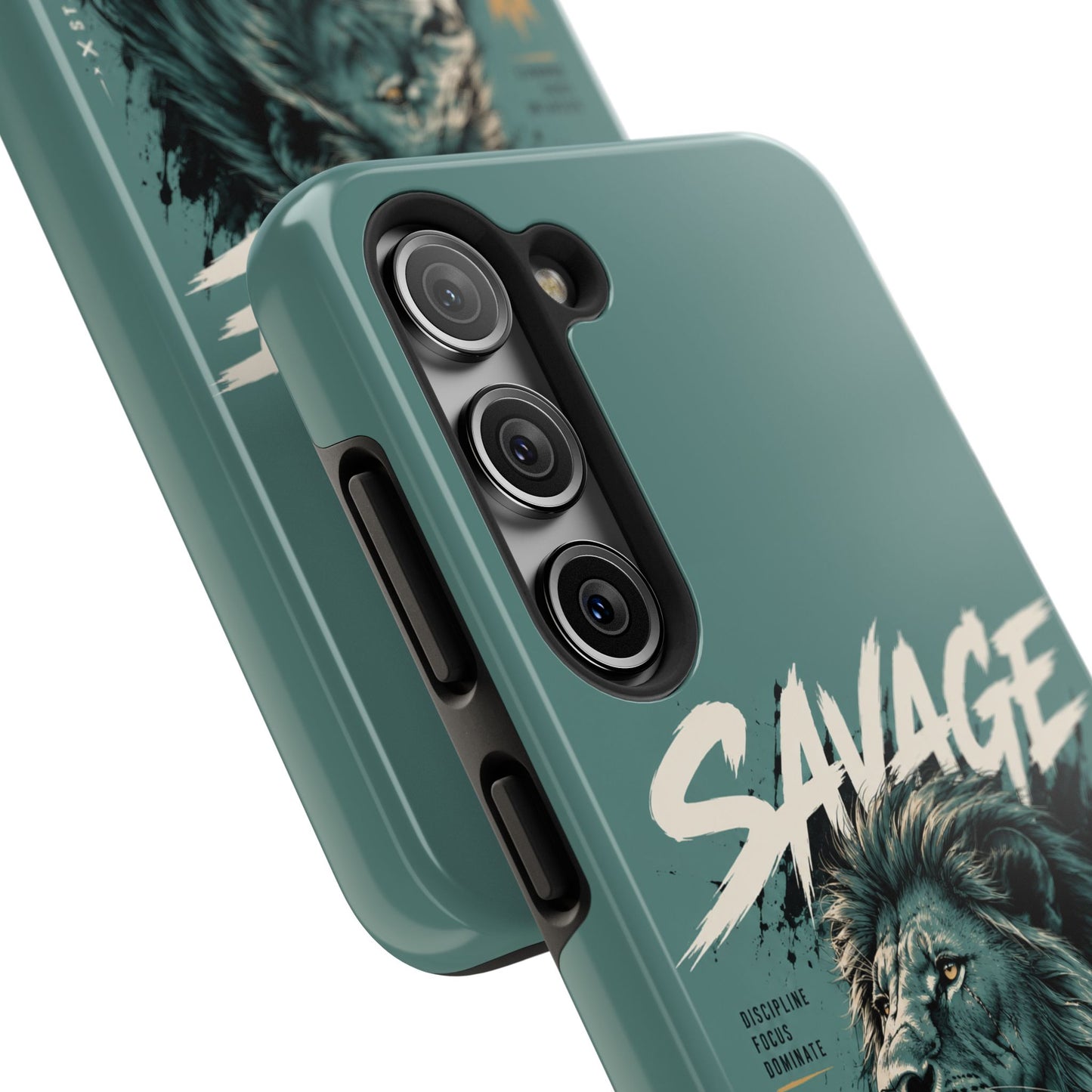 Savage Lion Tough Phone Case – 'Born to Lead' Rugged Protective Cover