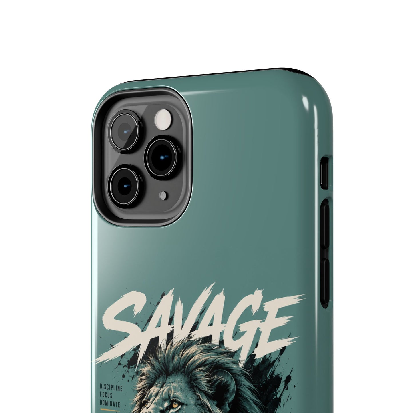Savage Lion Tough Phone Case – 'Born to Lead' Rugged Protective Cover