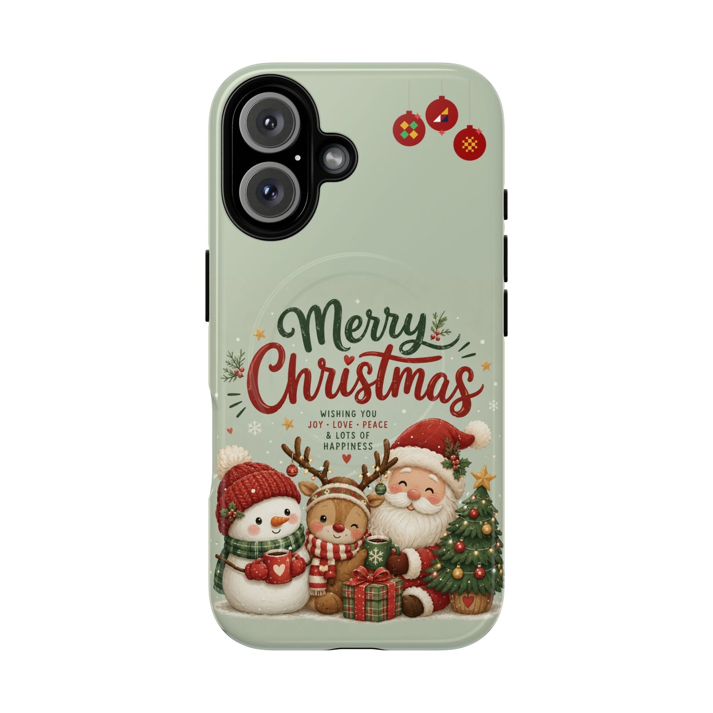 Christmas Phone Case — “Merry Christmas” Santa & Friends Tough Magnetic Case
