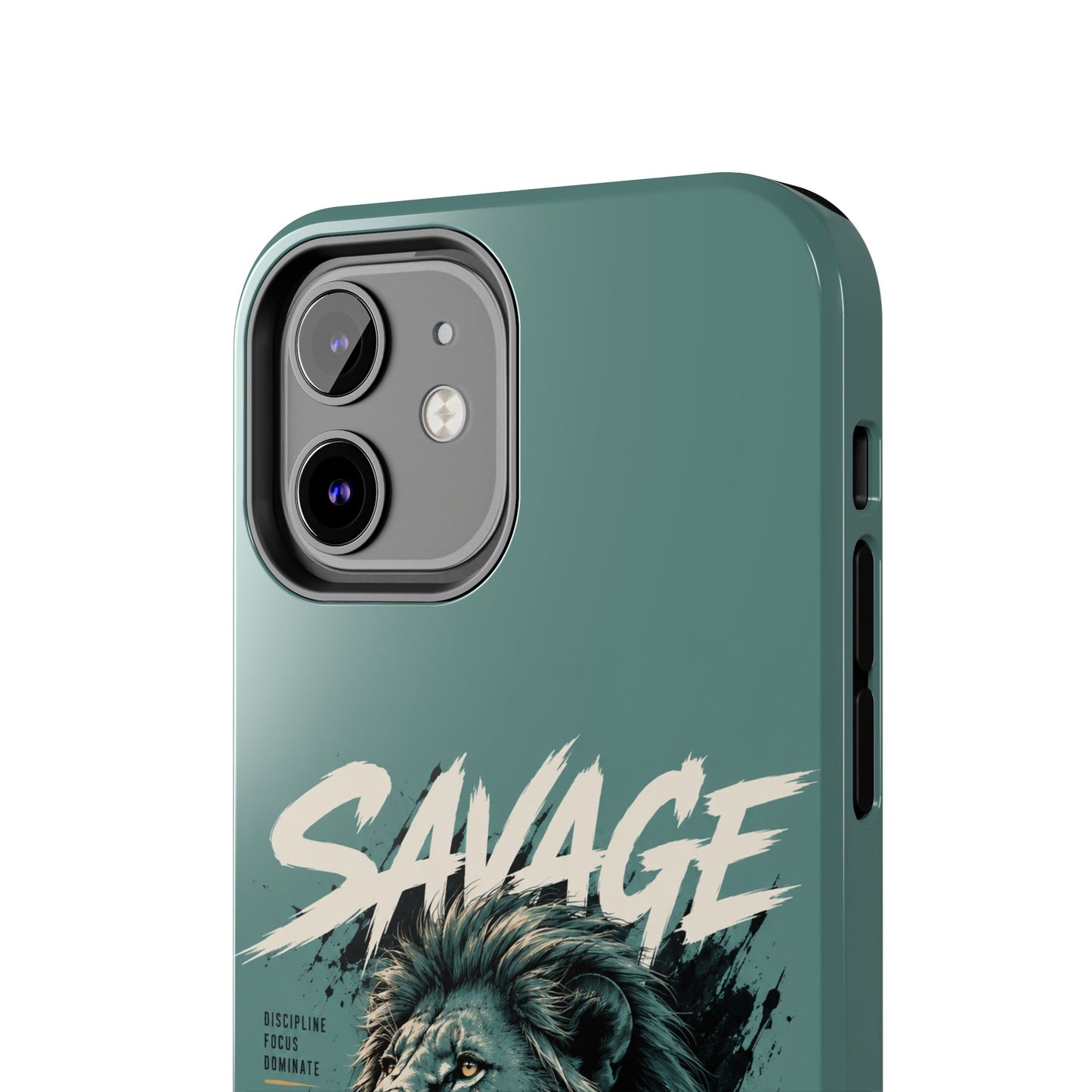 Savage Lion Tough Phone Case – 'Born to Lead' Rugged Protective Cover