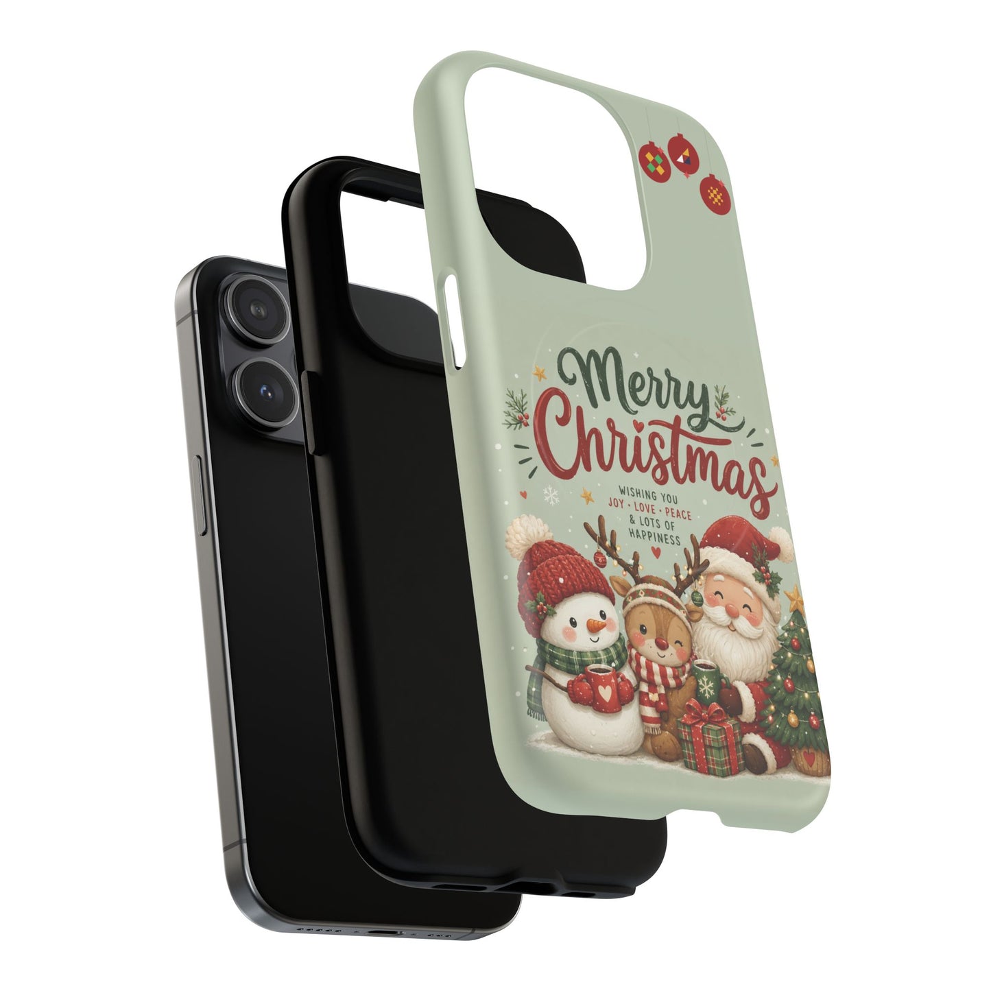 Christmas Phone Case — “Merry Christmas” Santa & Friends Tough Magnetic Case