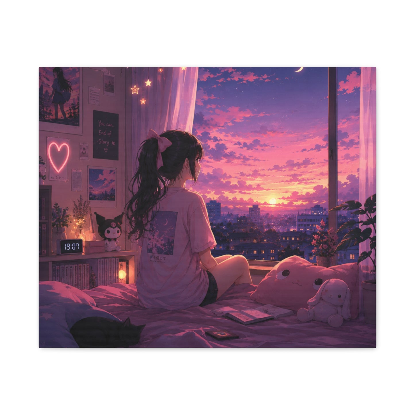 Dreamscape Anime Sunset Canvas