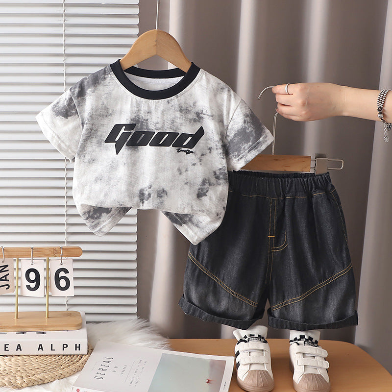 Summer short sleeved shorts two-piece set