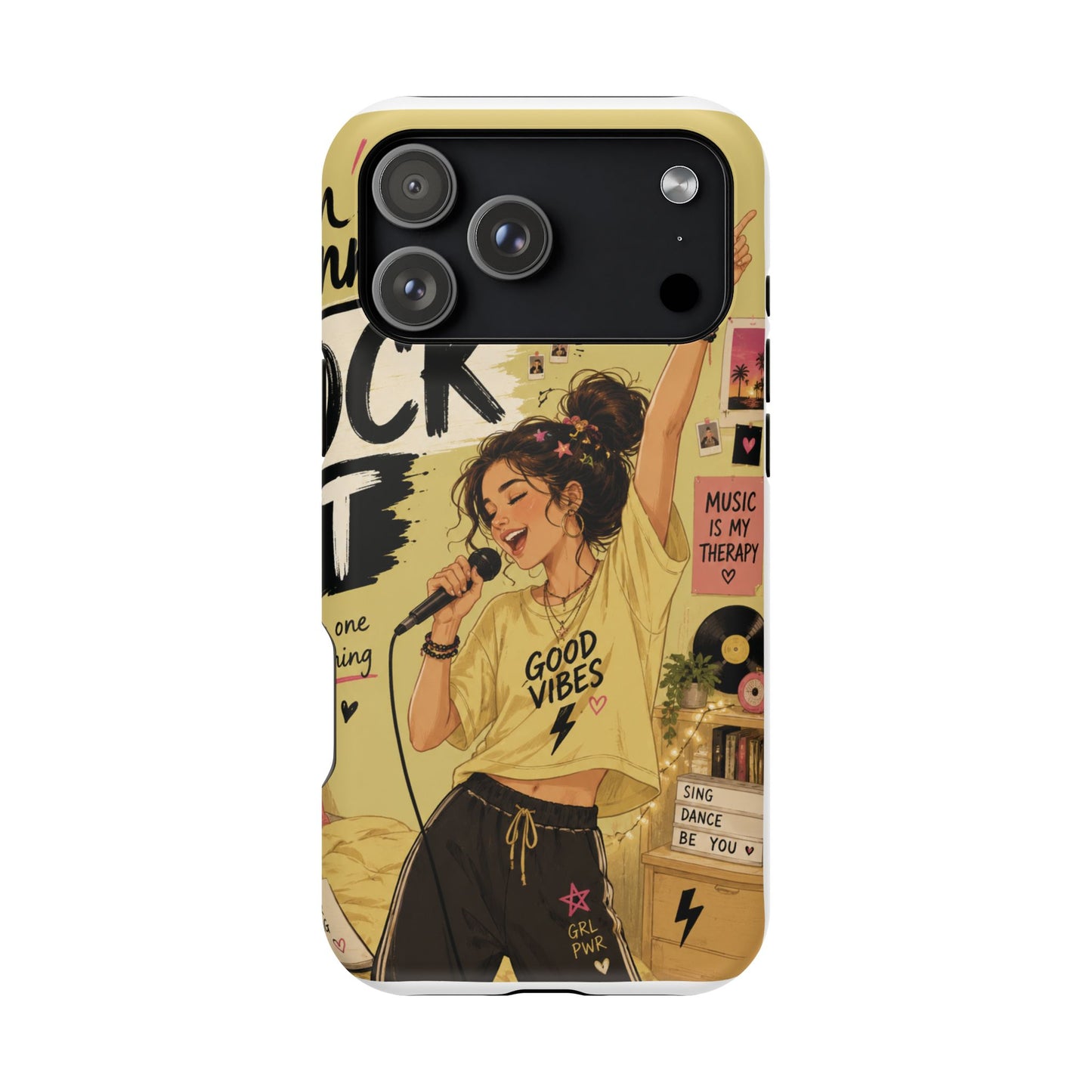 Singer Illustration Phone Case — 'Good Vibes' Magnetic Impact-Resistant Case