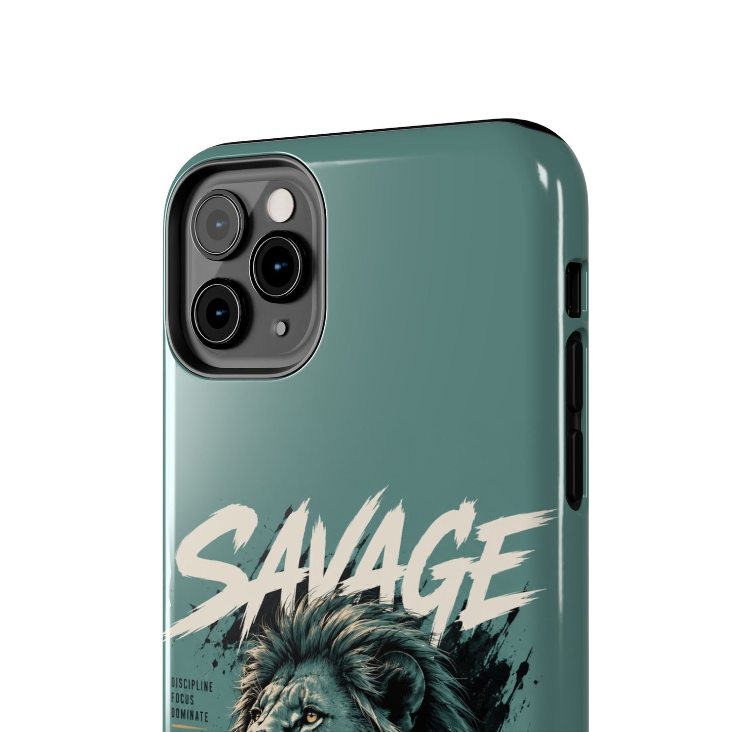 Savage Lion Tough Phone Case – 'Born to Lead' Rugged Protective Cover