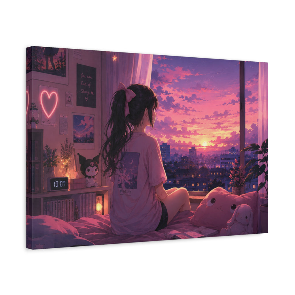 Dreamscape Anime Sunset Canvas