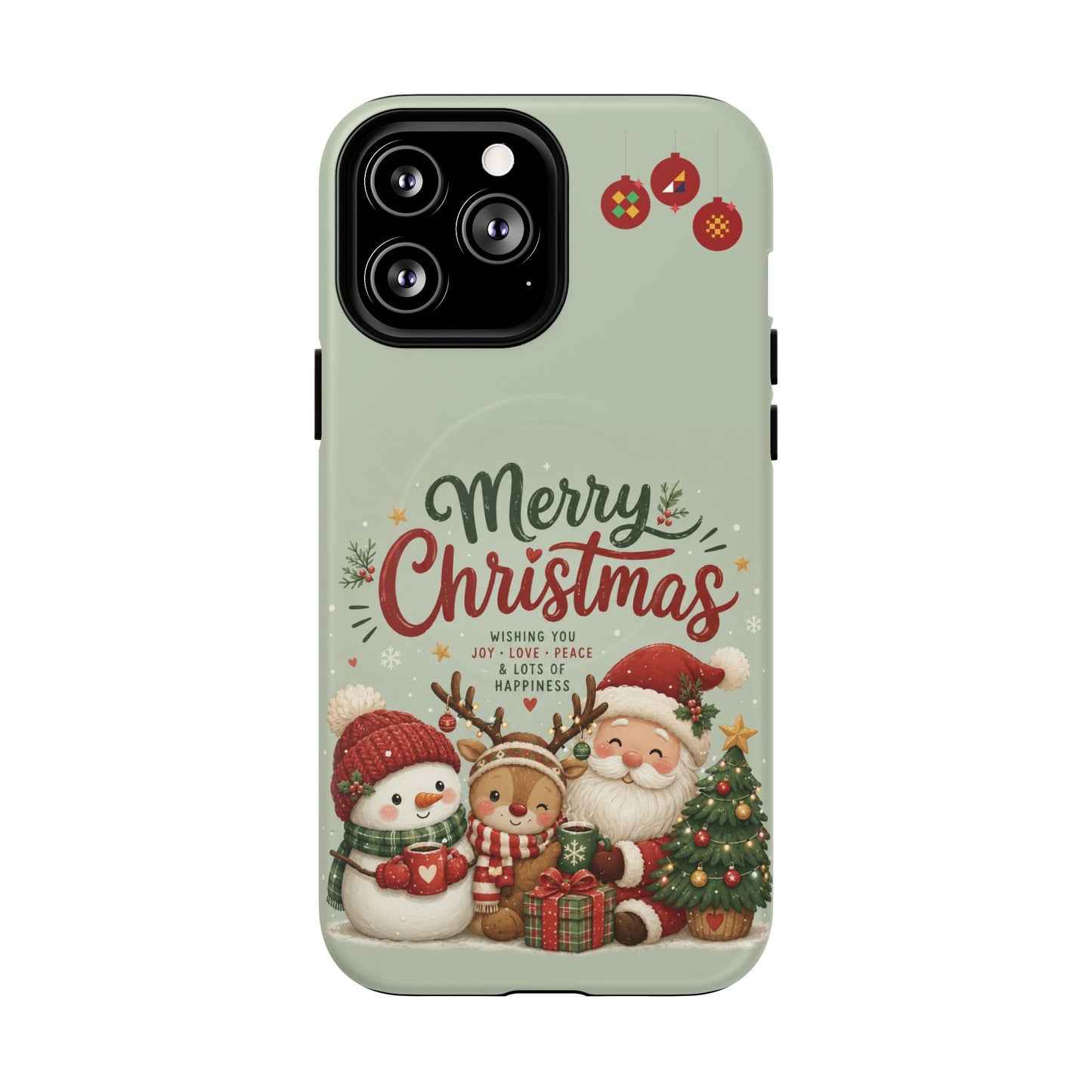 Christmas Phone Case — “Merry Christmas” Santa & Friends Tough Magnetic Case