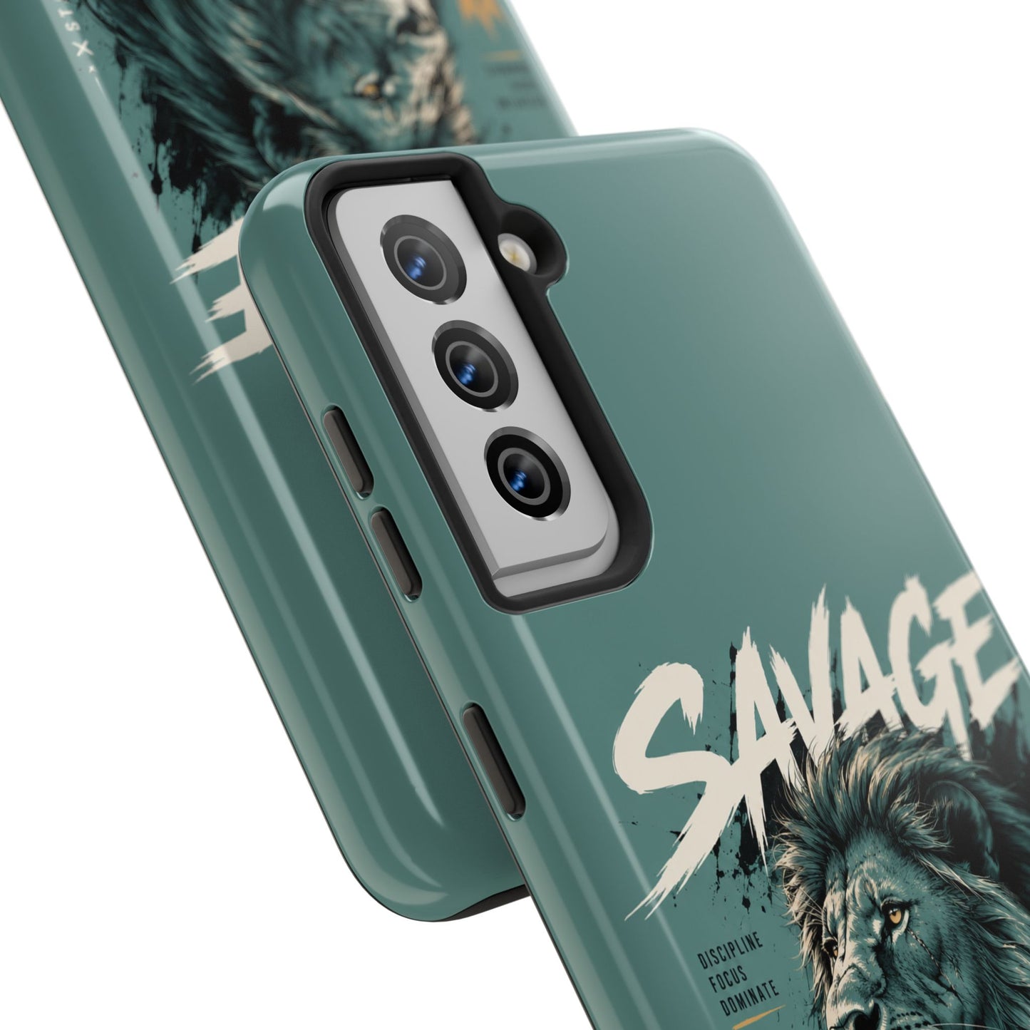 Savage Lion Tough Phone Case – 'Born to Lead' Rugged Protective Cover