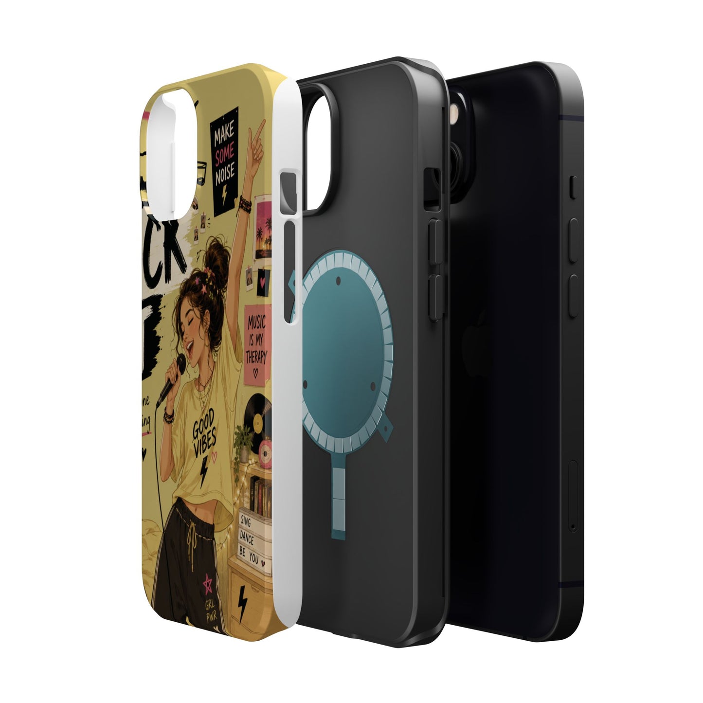Singer Illustration Phone Case — 'Good Vibes' Magnetic Impact-Resistant Case