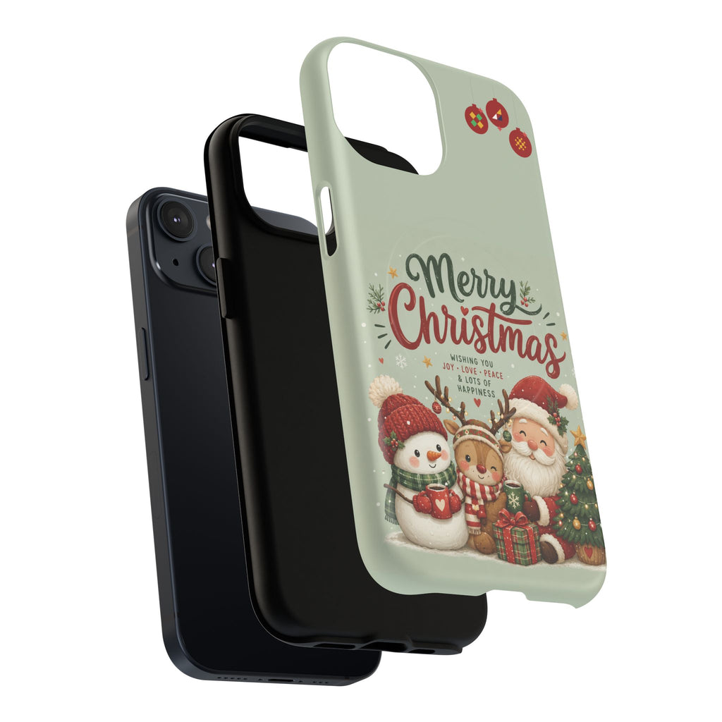 Christmas Phone Case — “Merry Christmas” Santa & Friends Tough Magnetic Case
