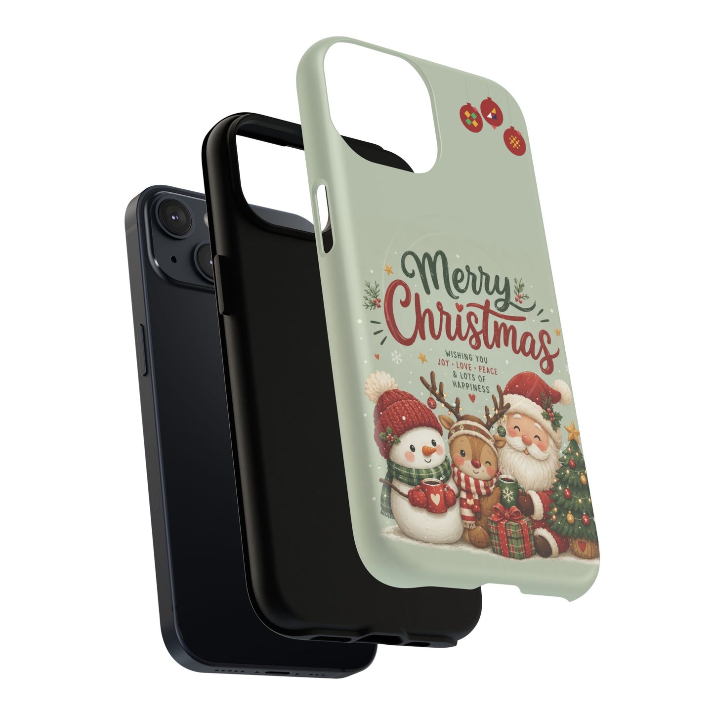 Christmas Phone Case — “Merry Christmas” Santa & Friends Tough Magnetic Case