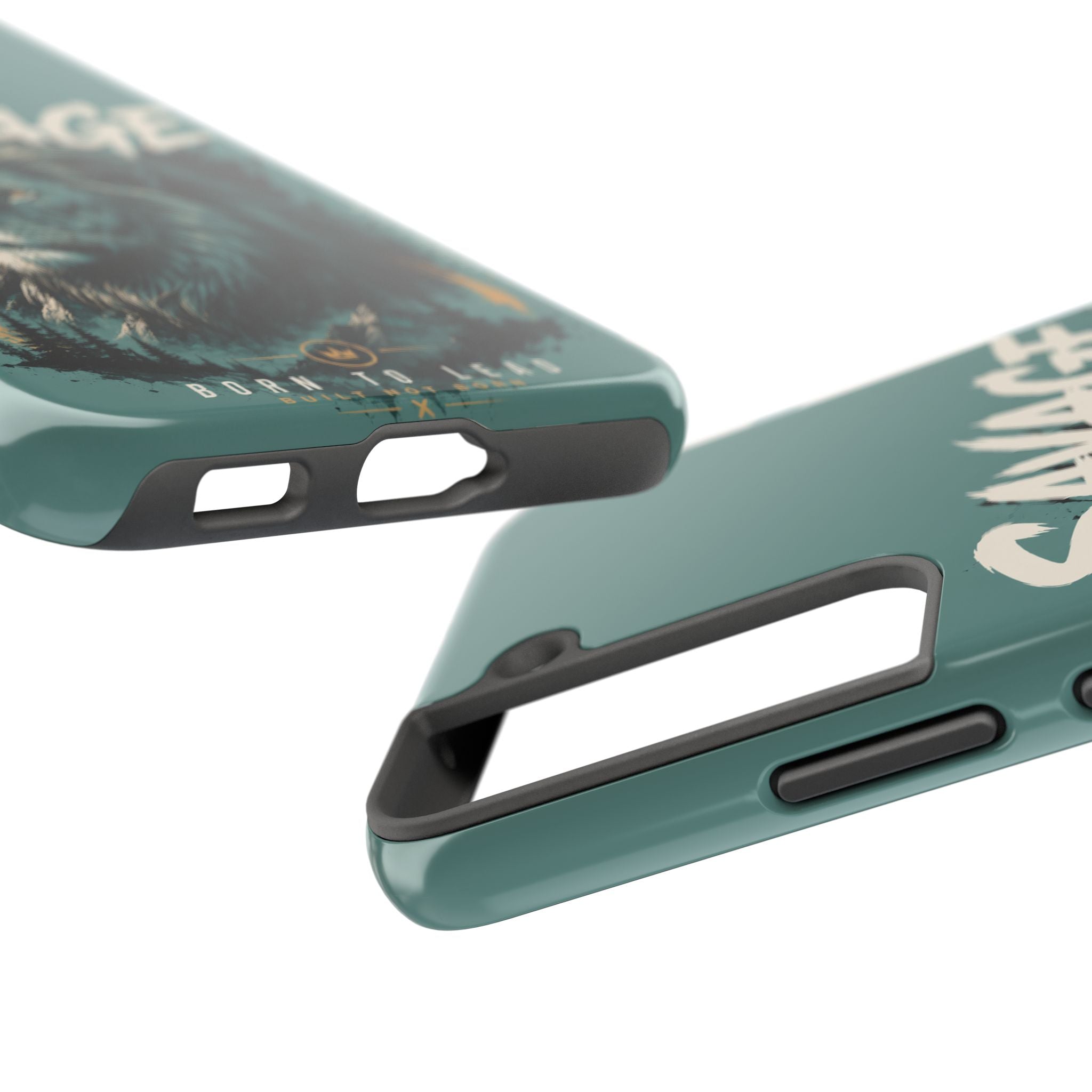Savage Lion Tough Phone Case – 'Born to Lead' Rugged Protective Cover
