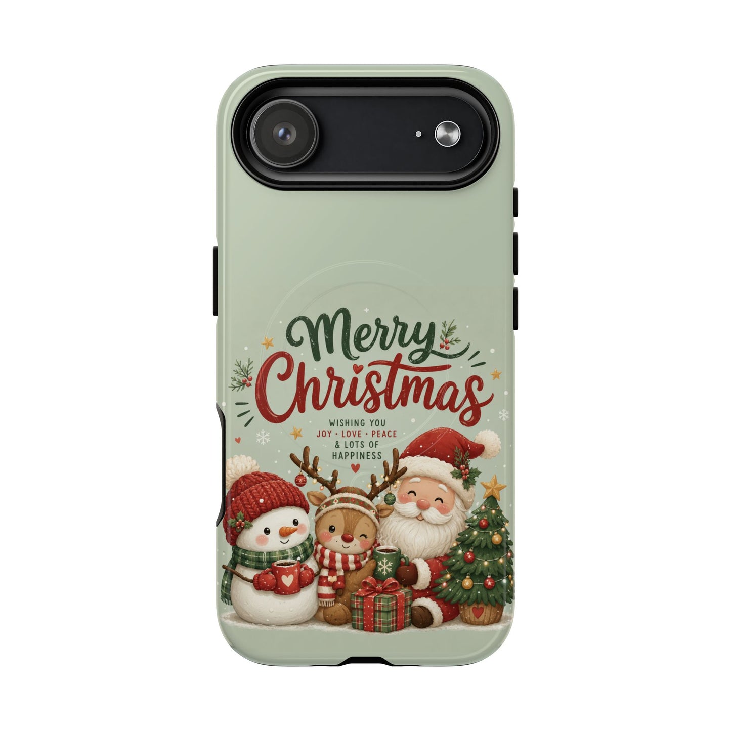 Christmas Phone Case — “Merry Christmas” Santa & Friends Tough Magnetic Case