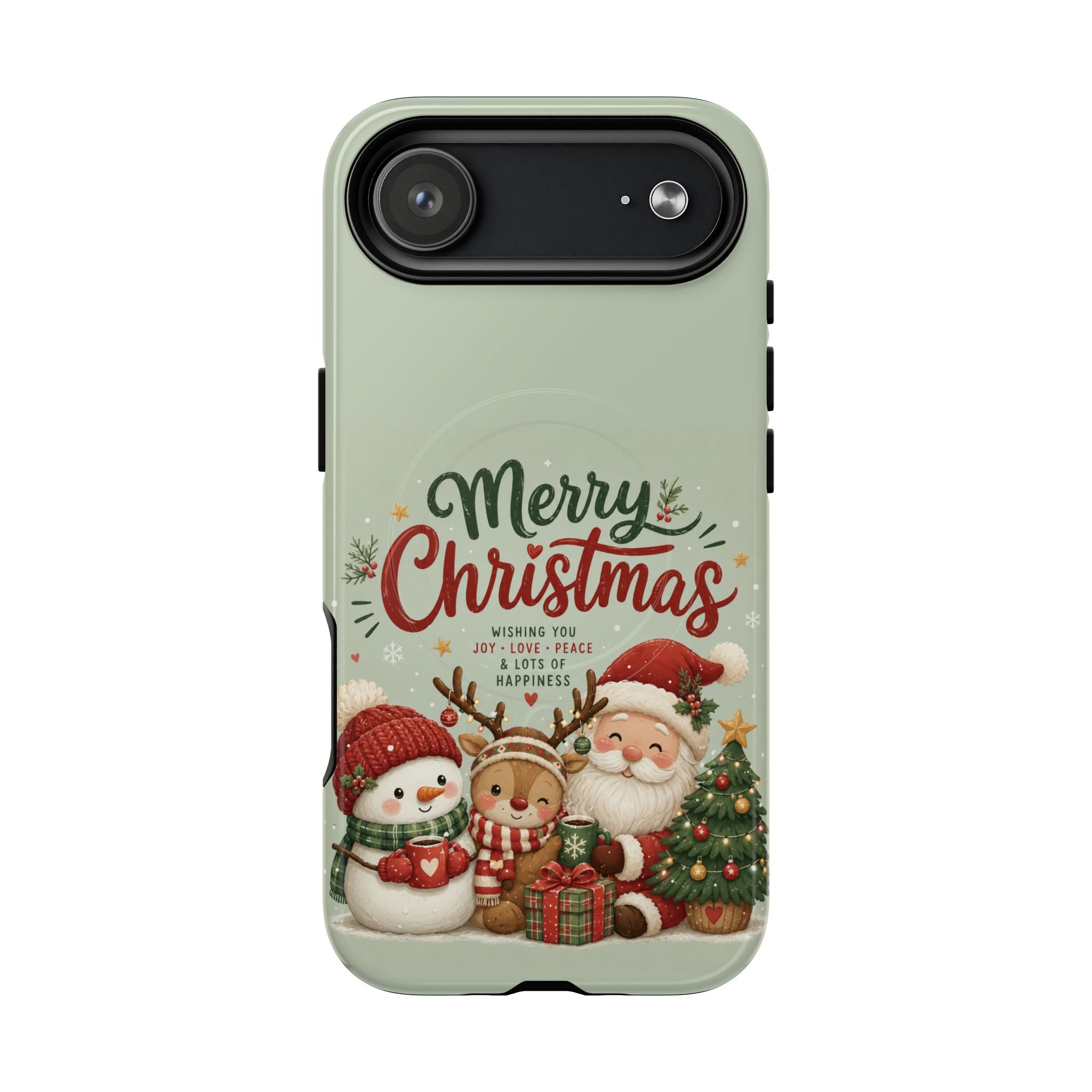Christmas Phone Case — “Merry Christmas” Santa & Friends Tough Magnetic Case