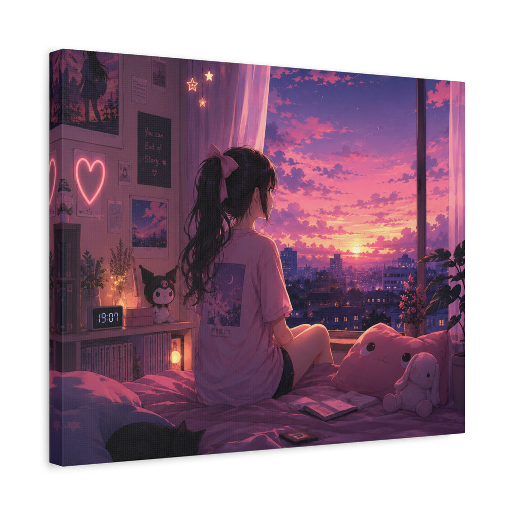 Dreamscape Anime Sunset Canvas