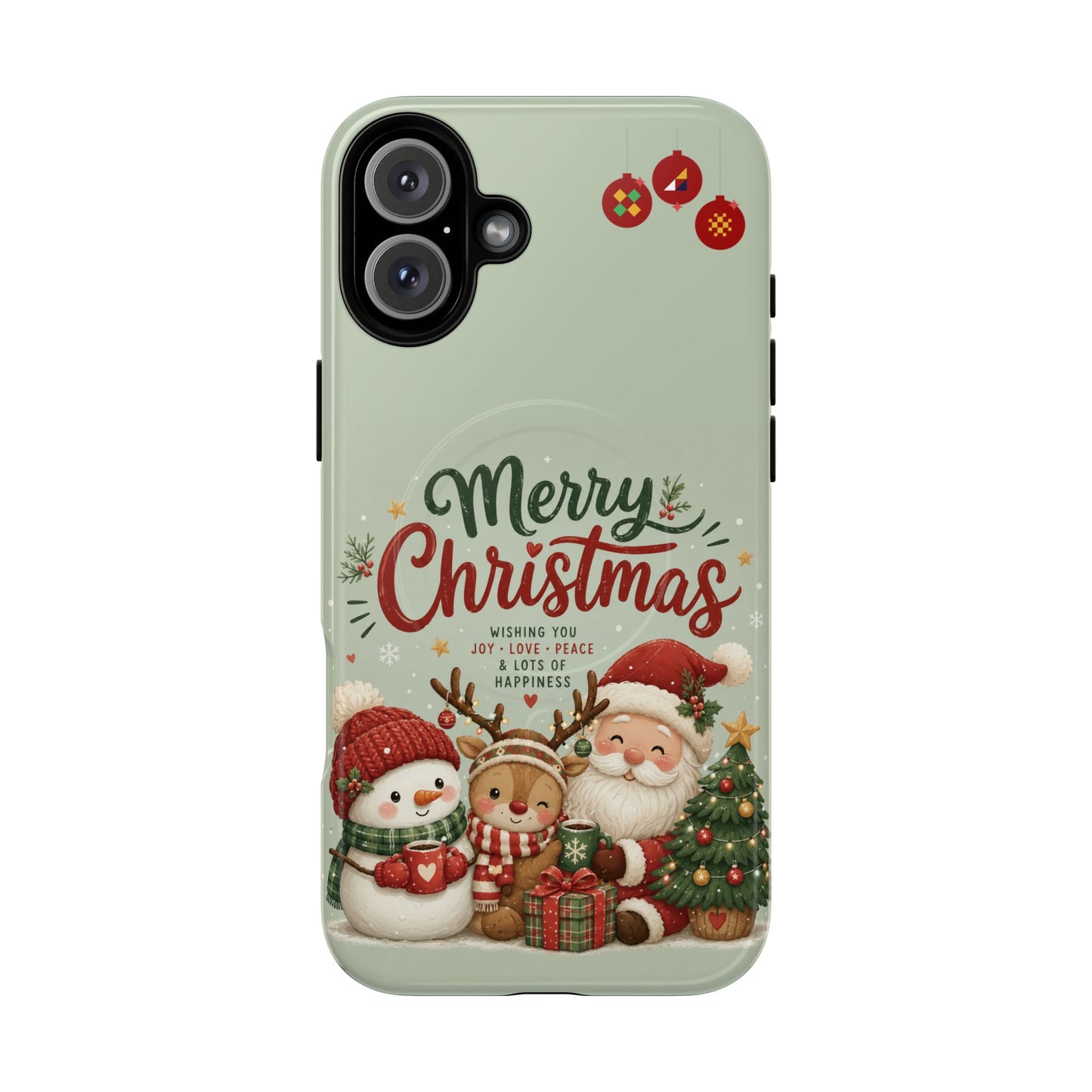 Christmas Phone Case — “Merry Christmas” Santa & Friends Tough Magnetic Case