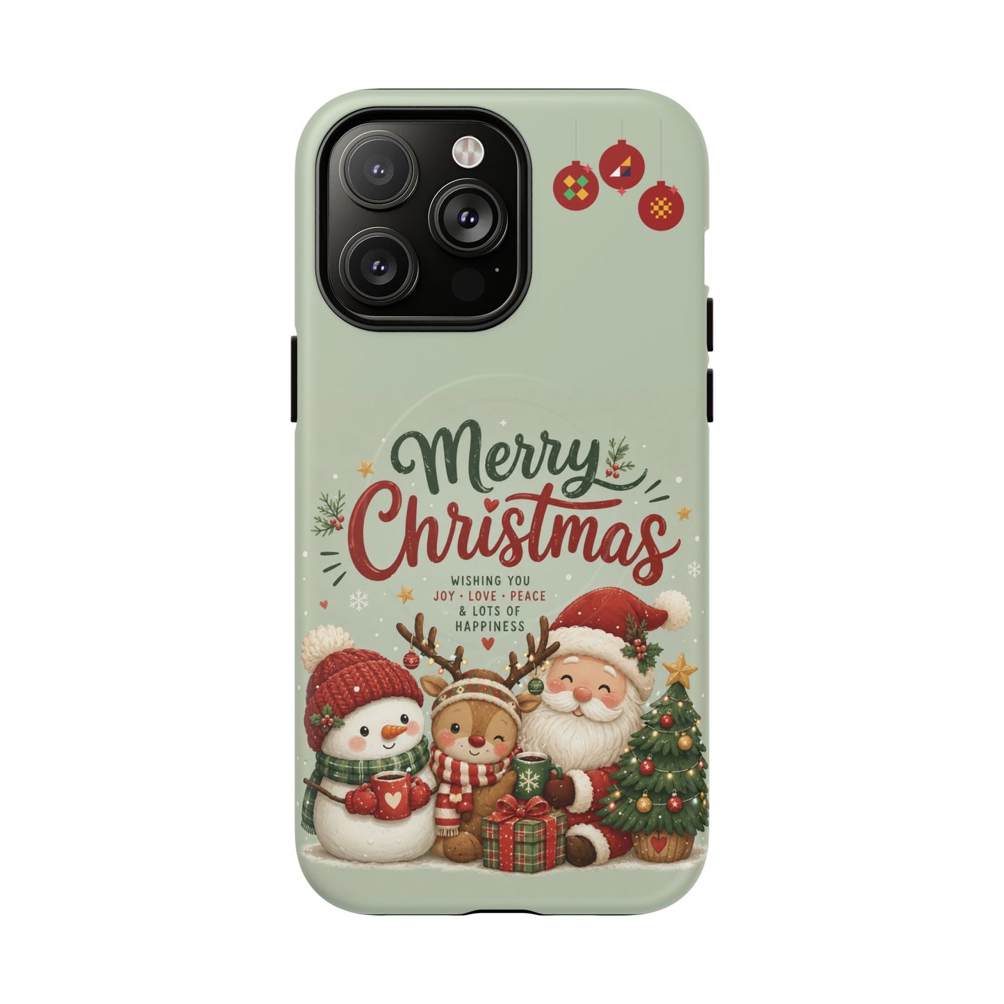 Christmas Phone Case — “Merry Christmas” Santa & Friends Tough Magnetic Case