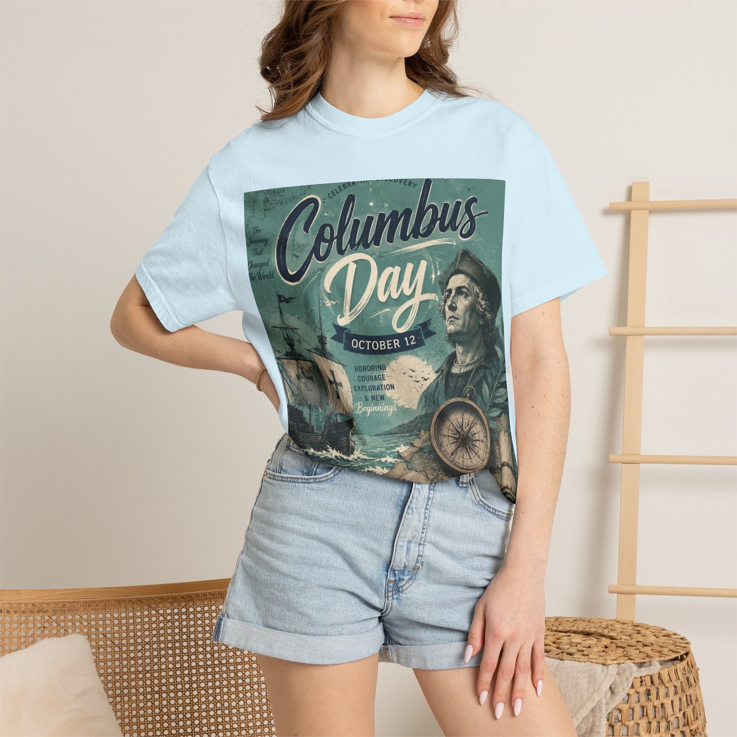 Columbus Day Vintage Graphic T-Shirt
