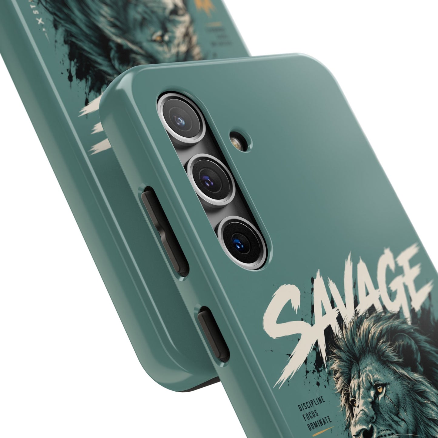 Savage Lion Tough Phone Case – 'Born to Lead' Rugged Protective Cover