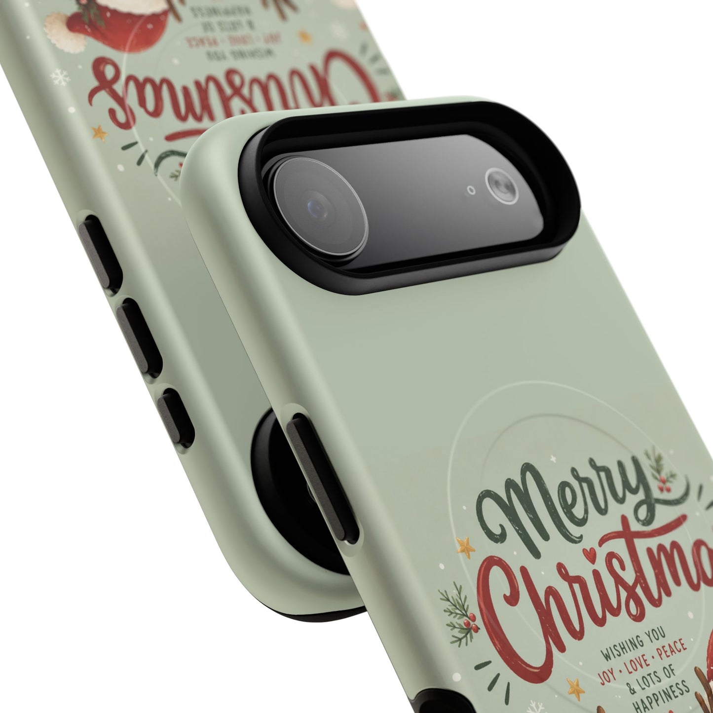 Christmas Phone Case — “Merry Christmas” Santa & Friends Tough Magnetic Case