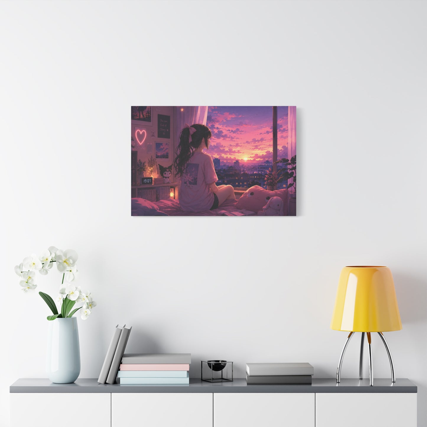 Dreamscape Anime Sunset Canvas
