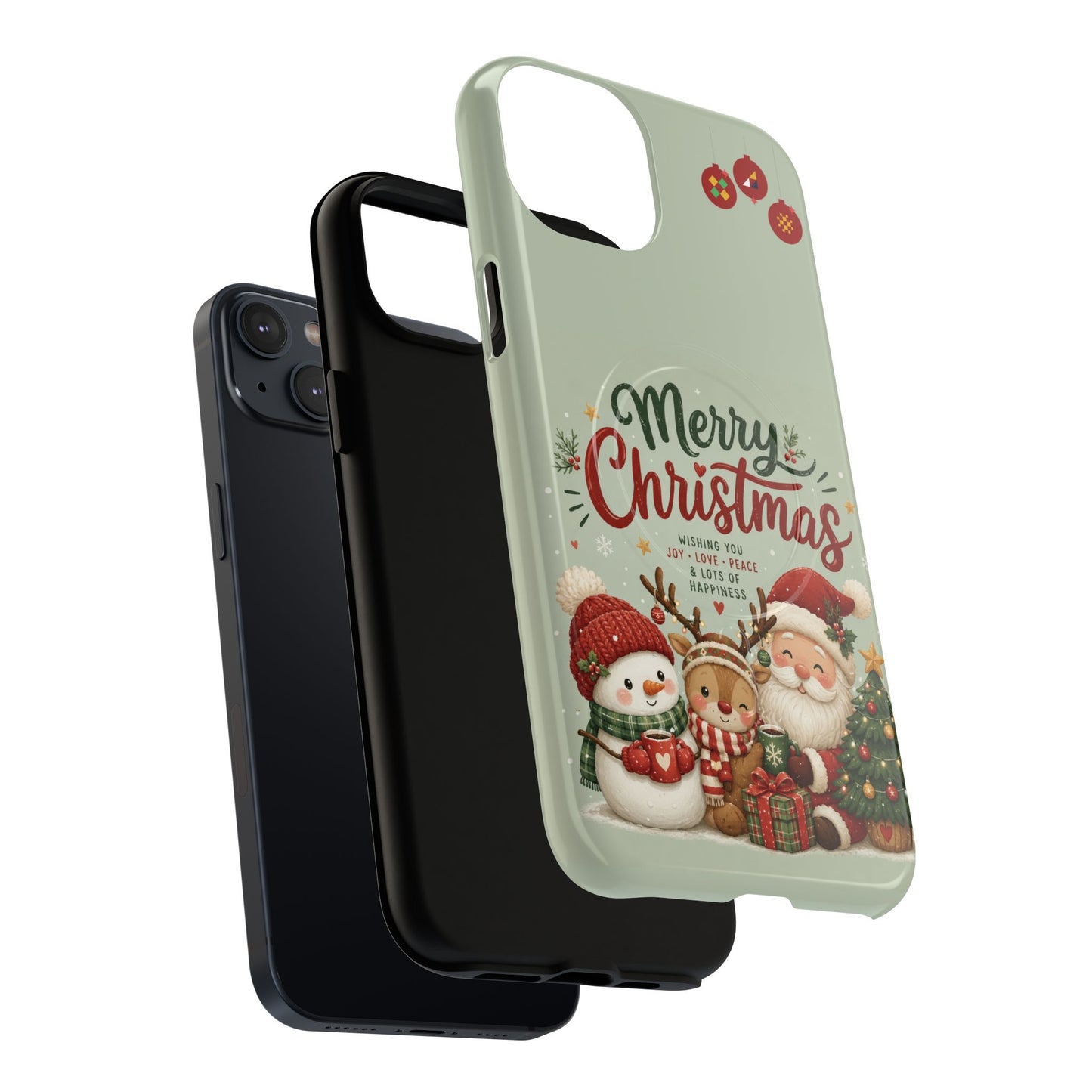 Christmas Phone Case — “Merry Christmas” Santa & Friends Tough Magnetic Case
