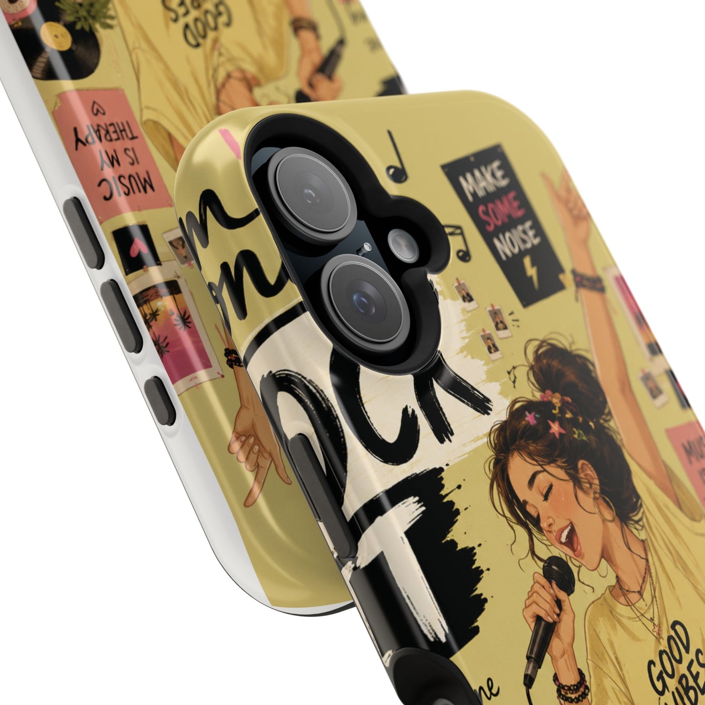 Singer Illustration Phone Case — 'Good Vibes' Magnetic Impact-Resistant Case