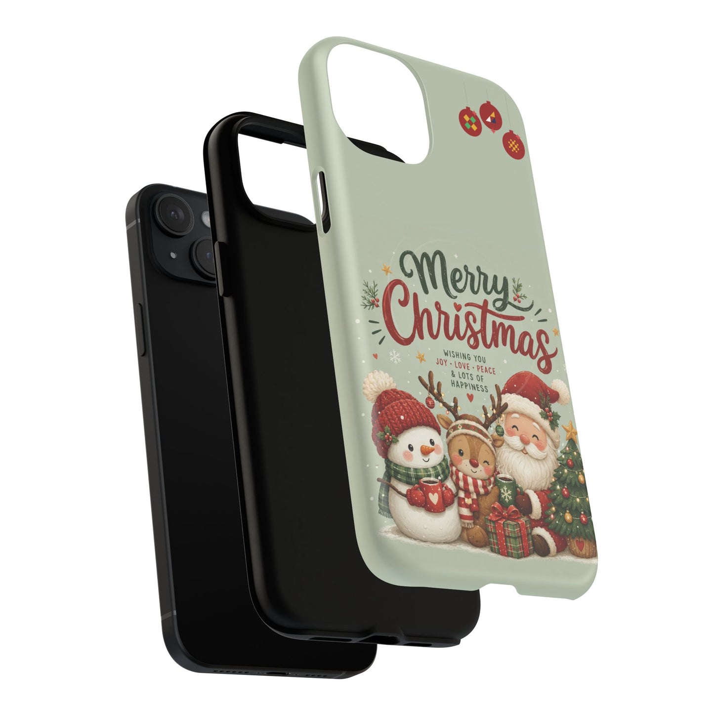 Christmas Phone Case — “Merry Christmas” Santa & Friends Tough Magnetic Case