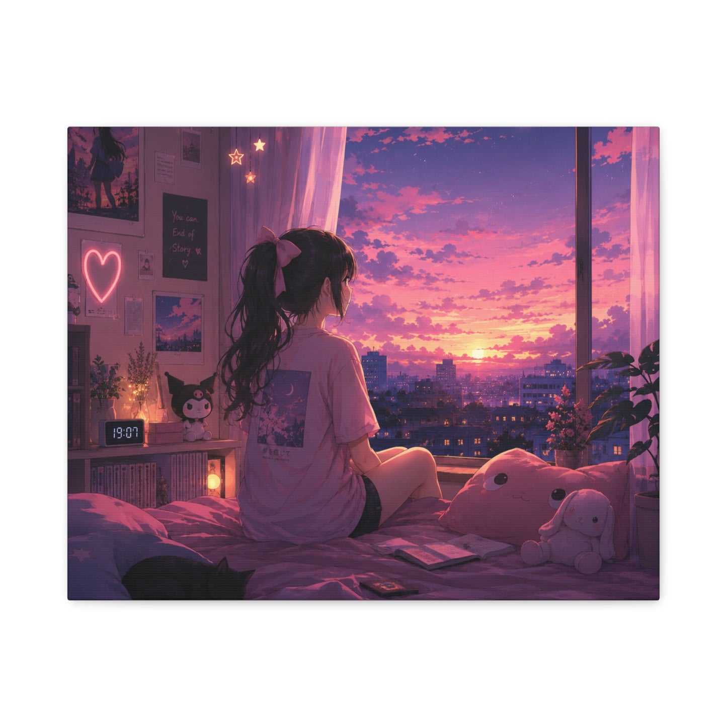 Dreamscape Anime Sunset Canvas