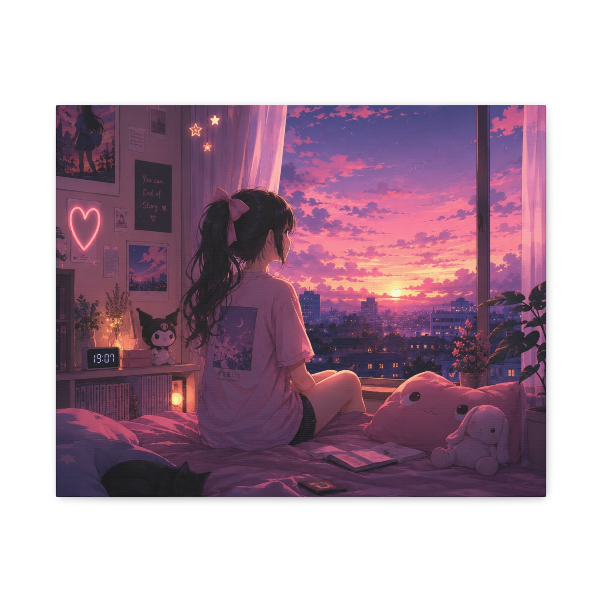 Dreamscape Anime Sunset Canvas