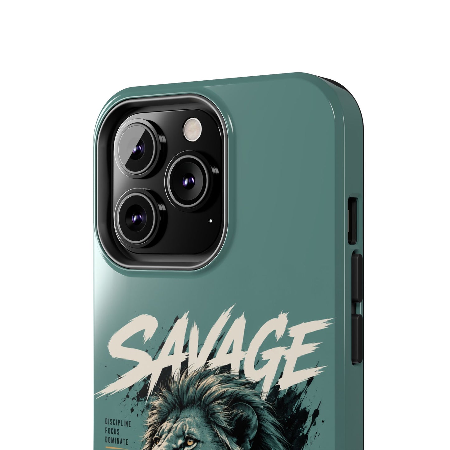 Savage Lion Tough Phone Case – 'Born to Lead' Rugged Protective Cover