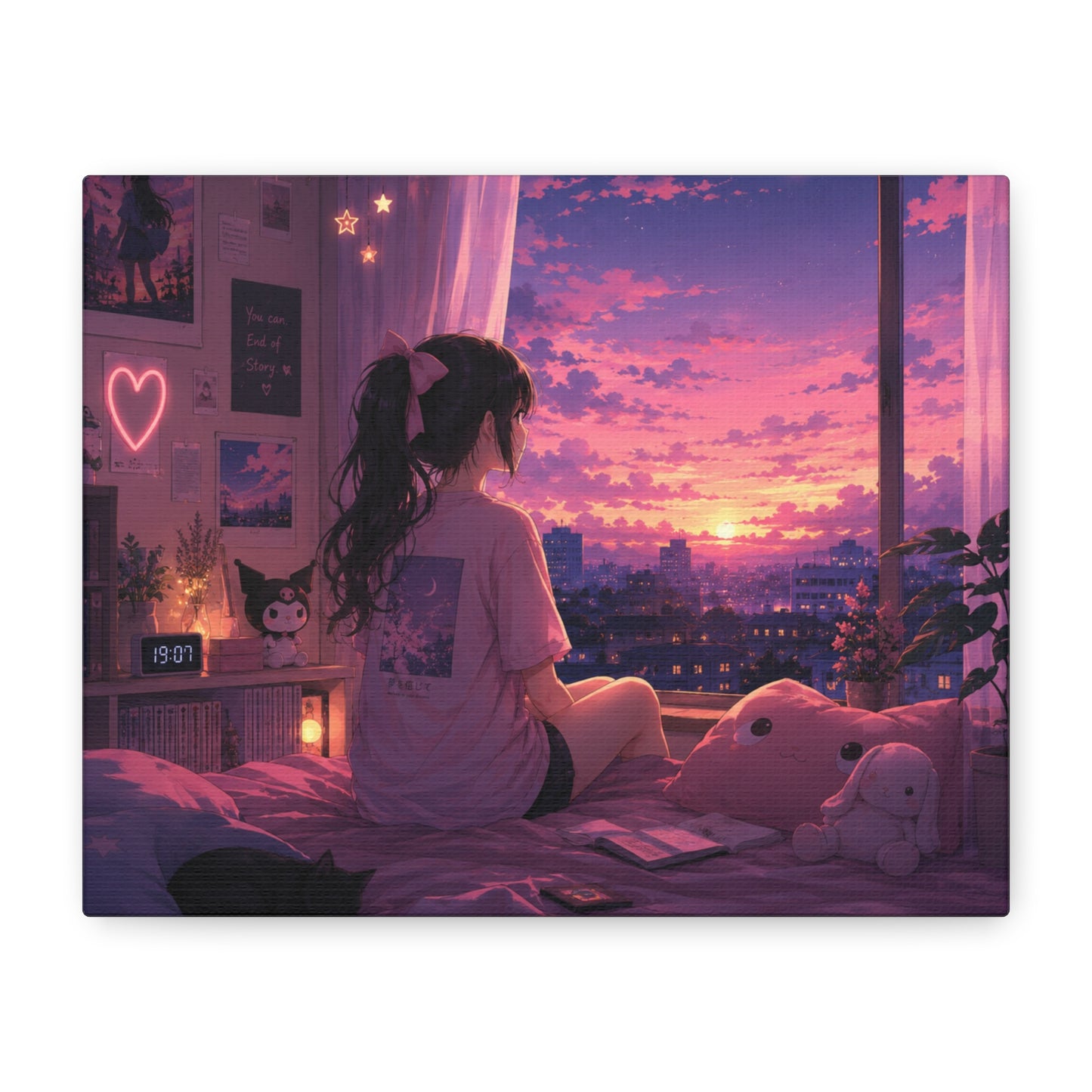 Dreamscape Anime Sunset Canvas