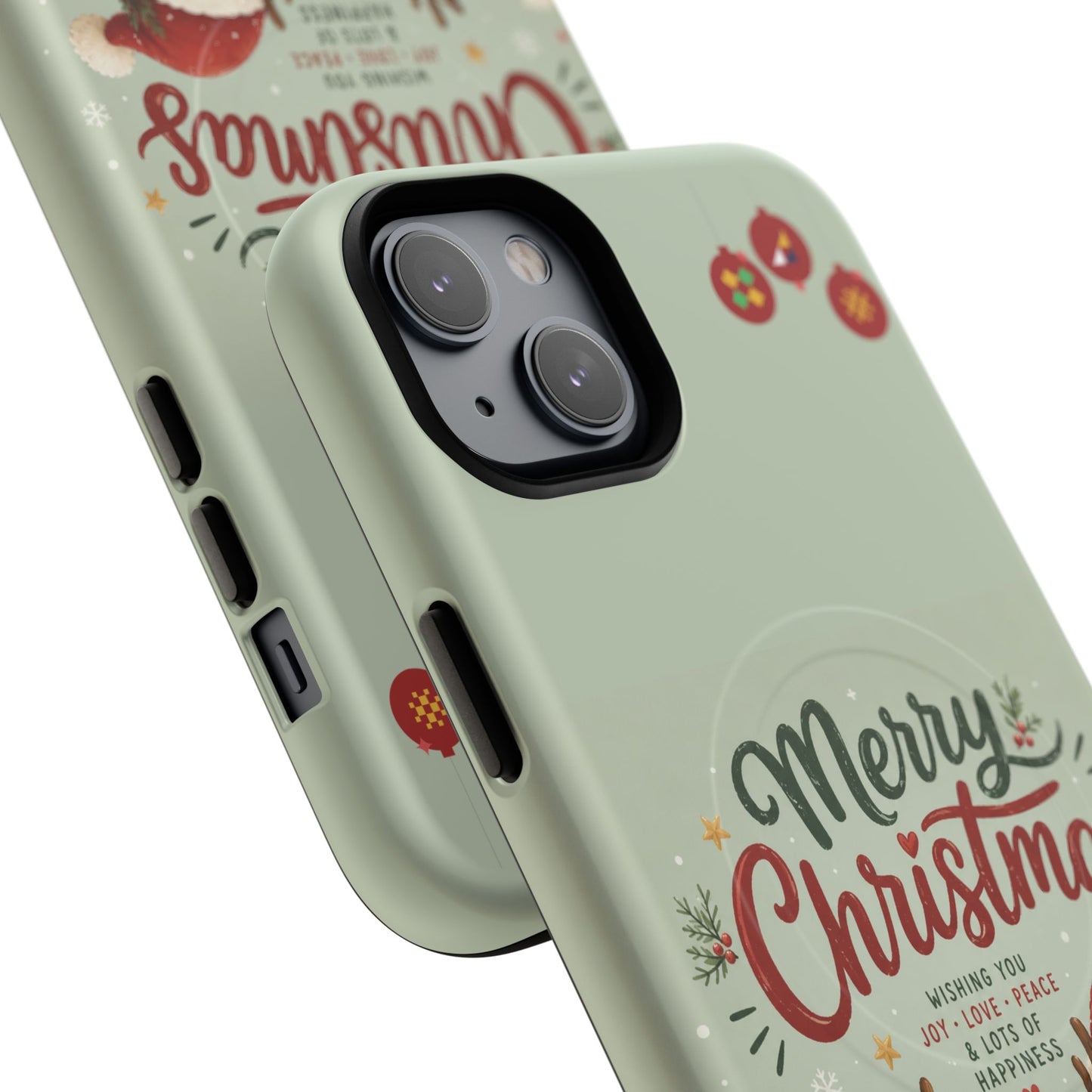 Christmas Phone Case — “Merry Christmas” Santa & Friends Tough Magnetic Case