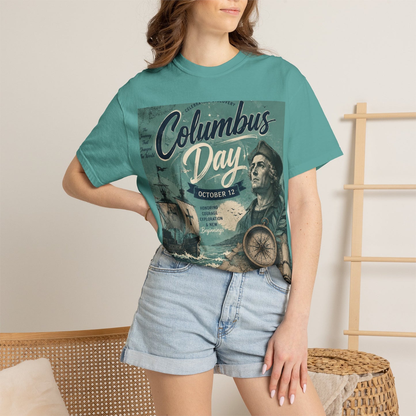 Columbus Day Vintage Graphic T-Shirt