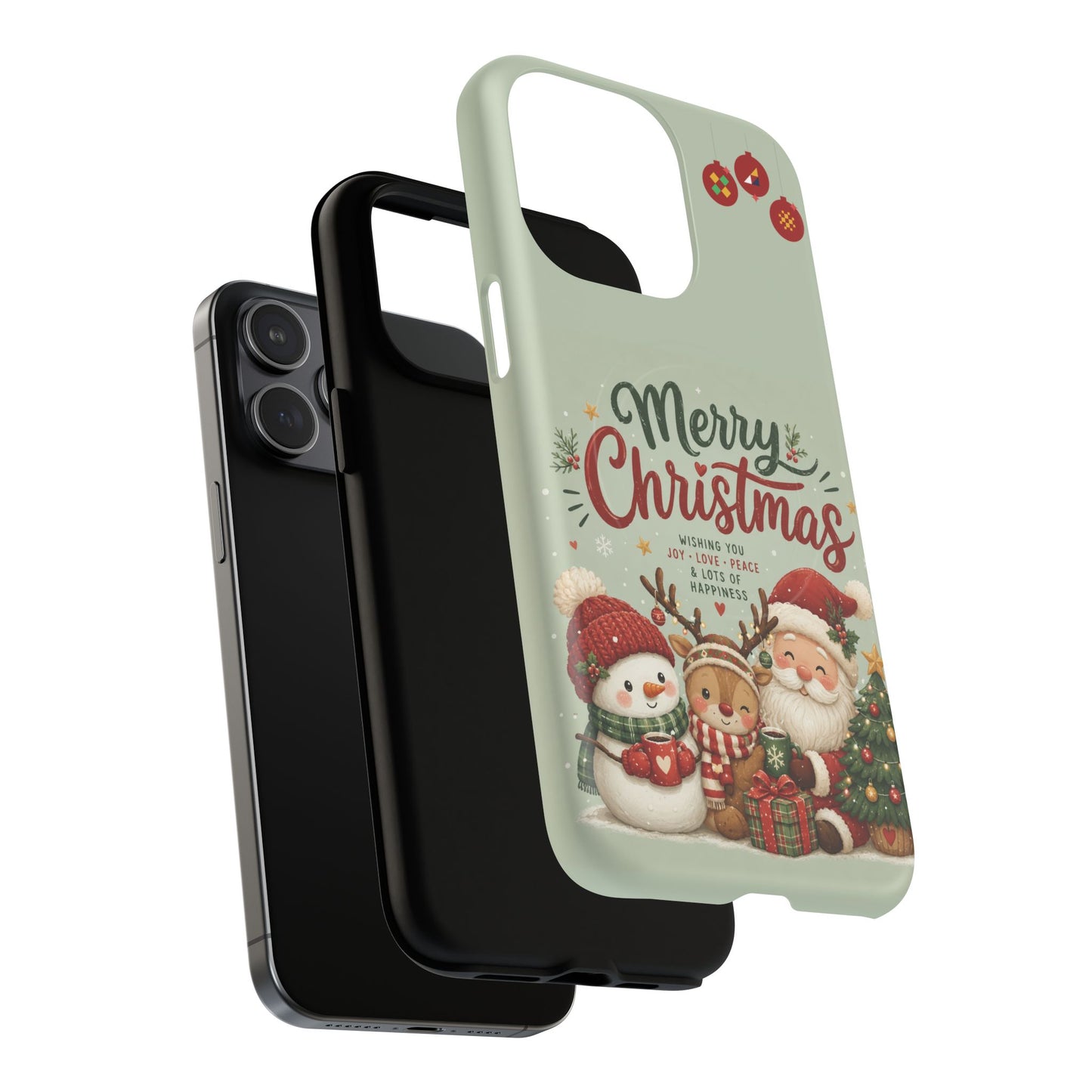 Christmas Phone Case — “Merry Christmas” Santa & Friends Tough Magnetic Case
