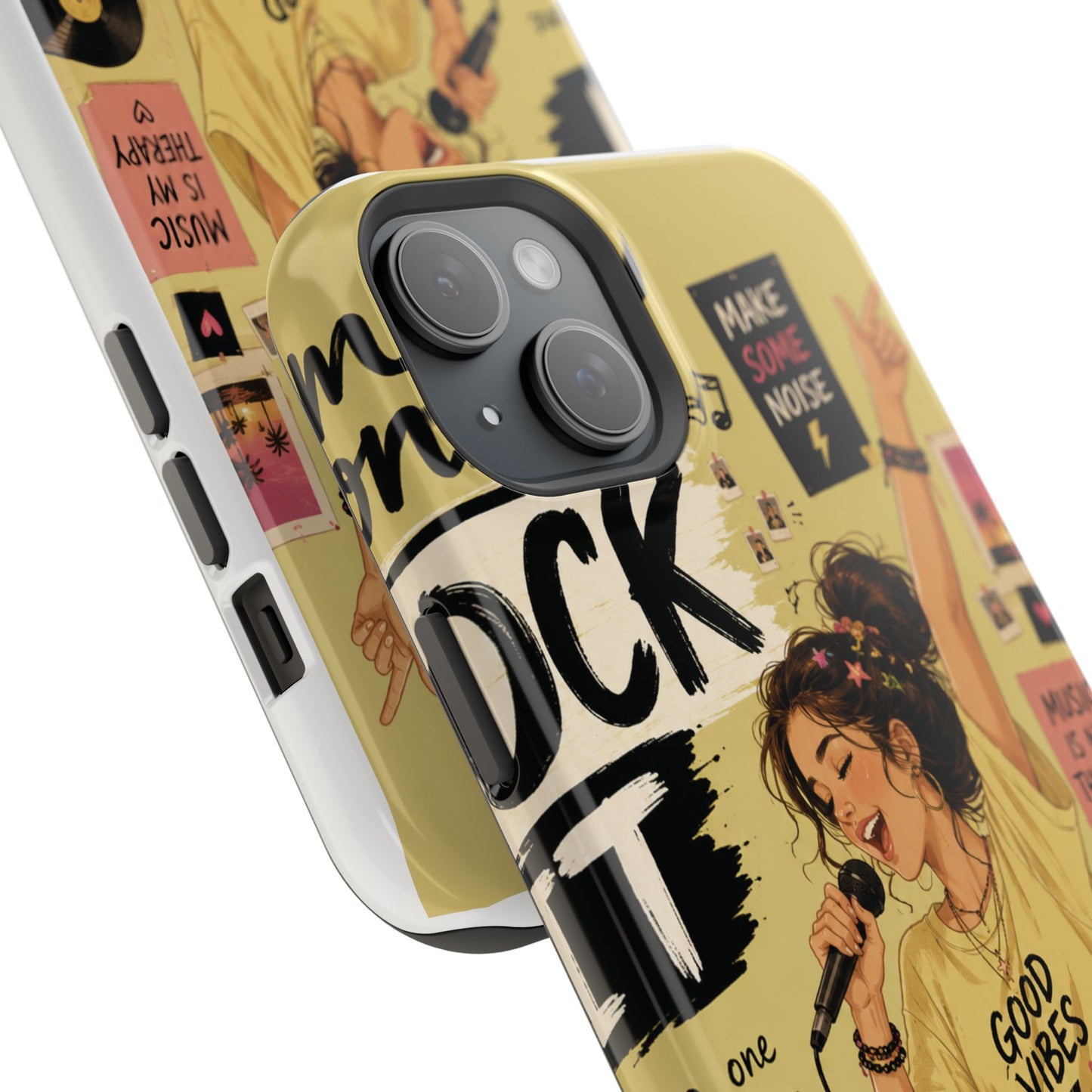 Singer Illustration Phone Case — 'Good Vibes' Magnetic Impact-Resistant Case