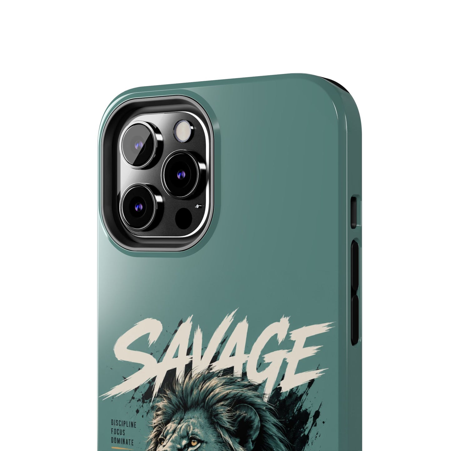 Savage Lion Tough Phone Case – 'Born to Lead' Rugged Protective Cover