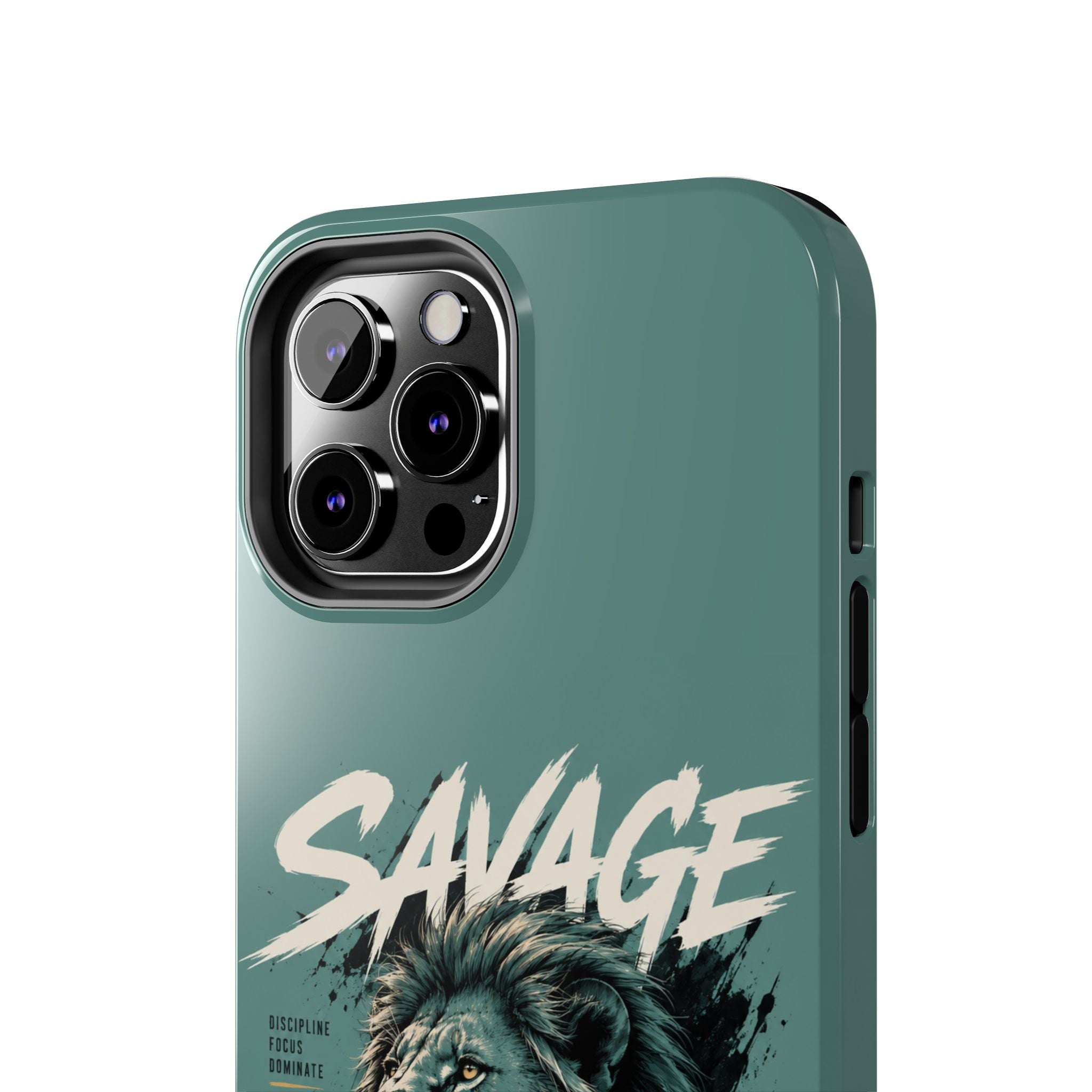 Savage Lion Tough Phone Case – 'Born to Lead' Rugged Protective Cover