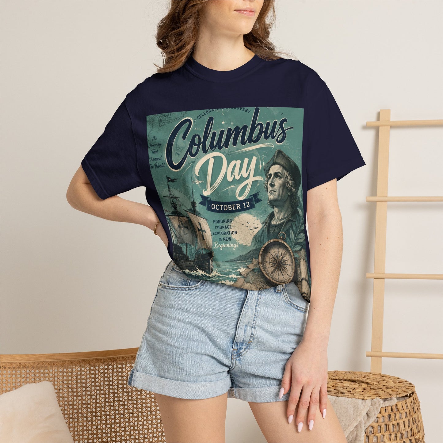 Columbus Day Vintage Graphic T-Shirt
