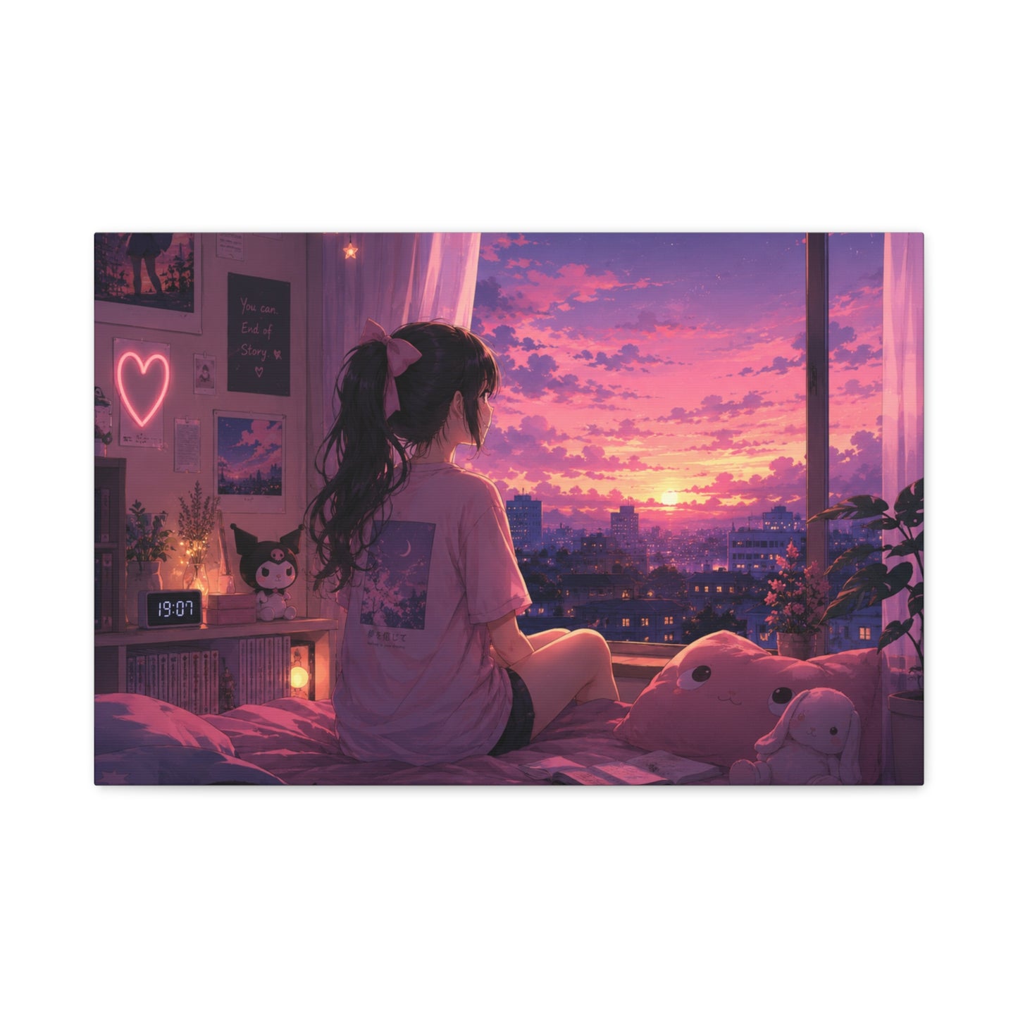 Dreamscape Anime Sunset Canvas