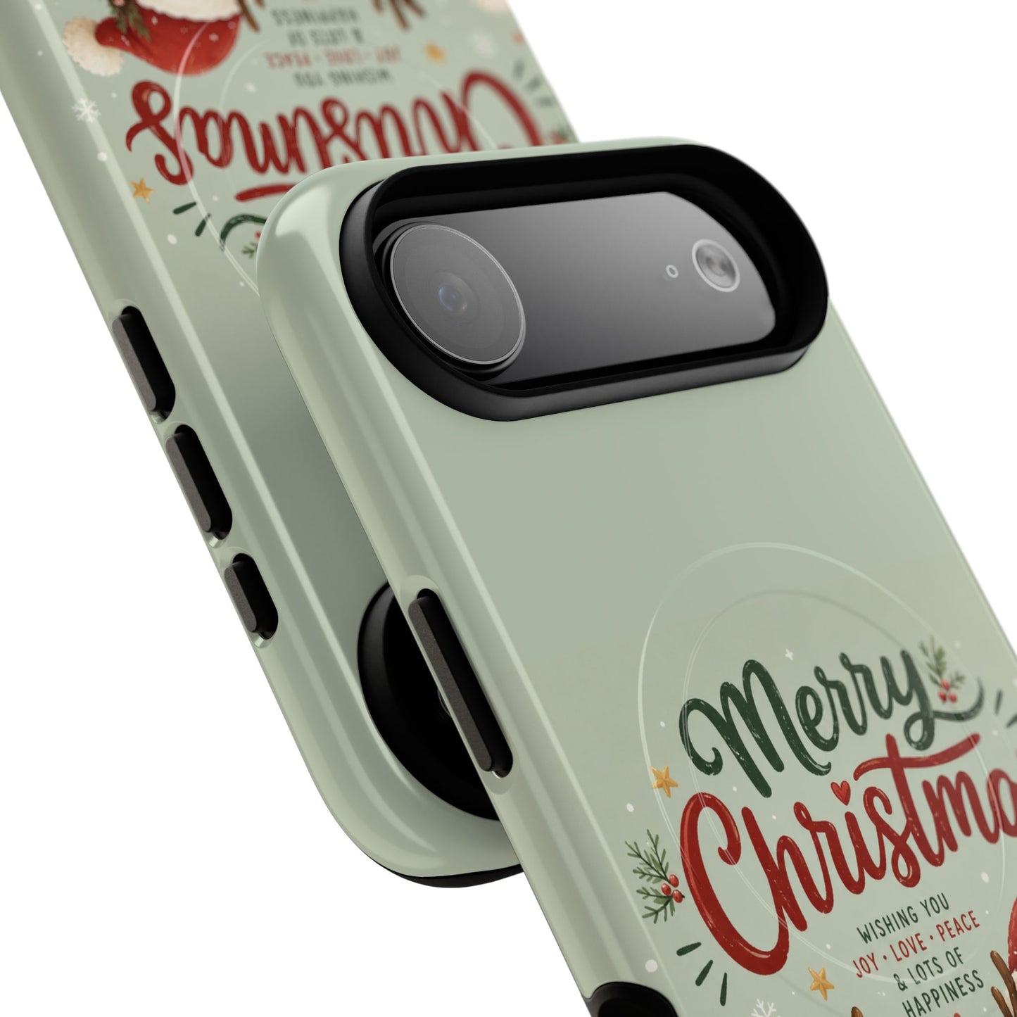 Christmas Phone Case — “Merry Christmas” Santa & Friends Tough Magnetic Case