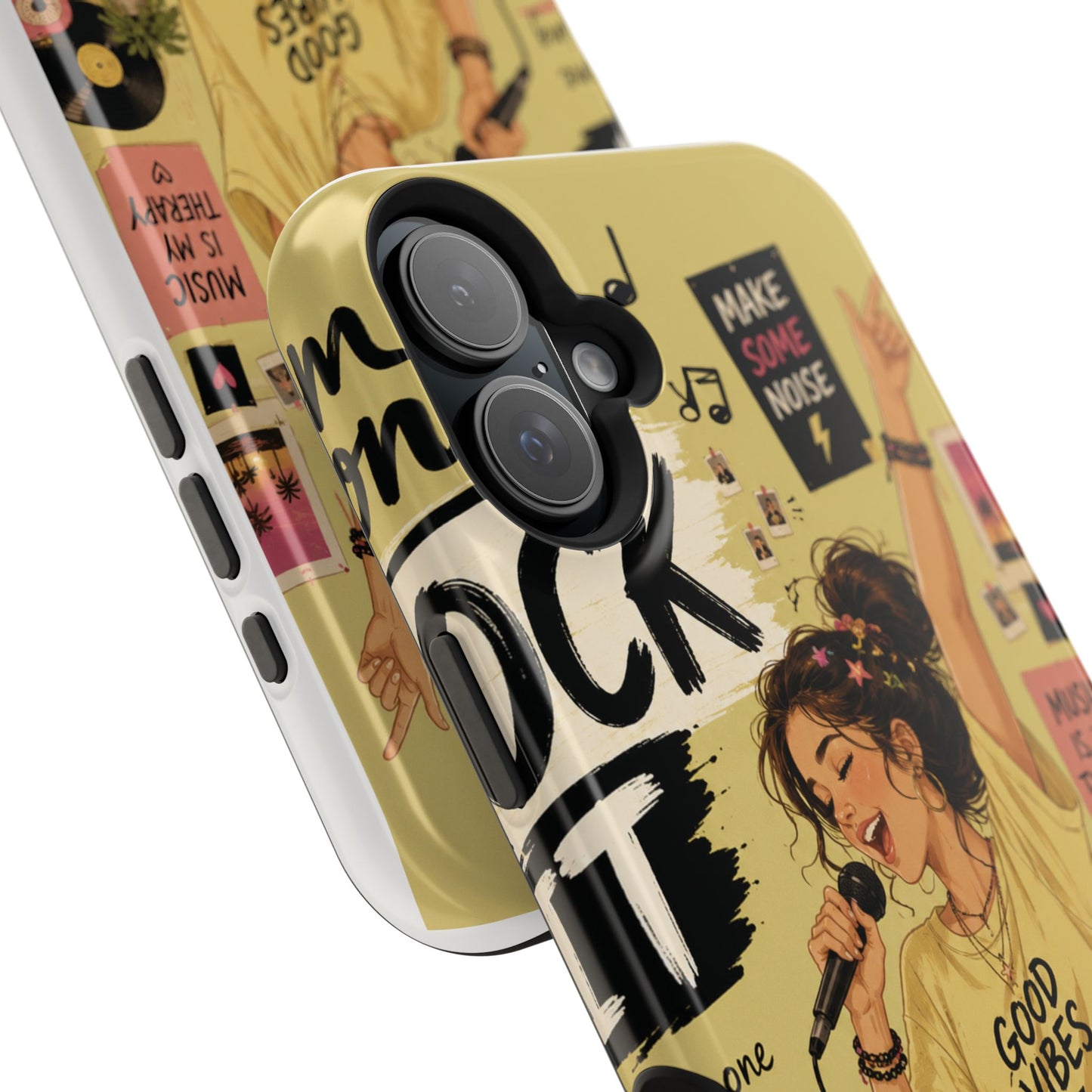 Singer Illustration Phone Case — 'Good Vibes' Magnetic Impact-Resistant Case