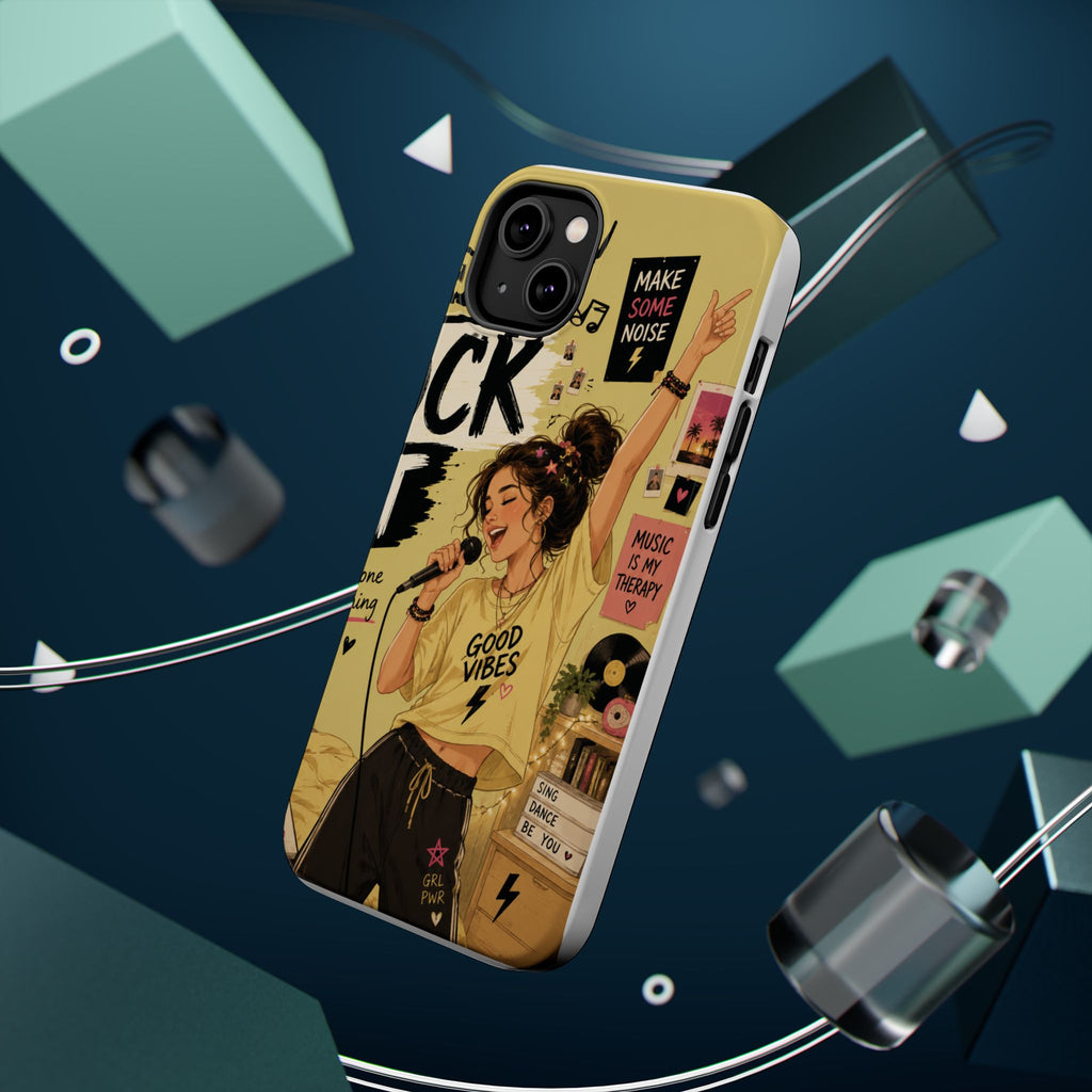 Singer Illustration Phone Case — 'Good Vibes' Magnetic Impact-Resistant Case