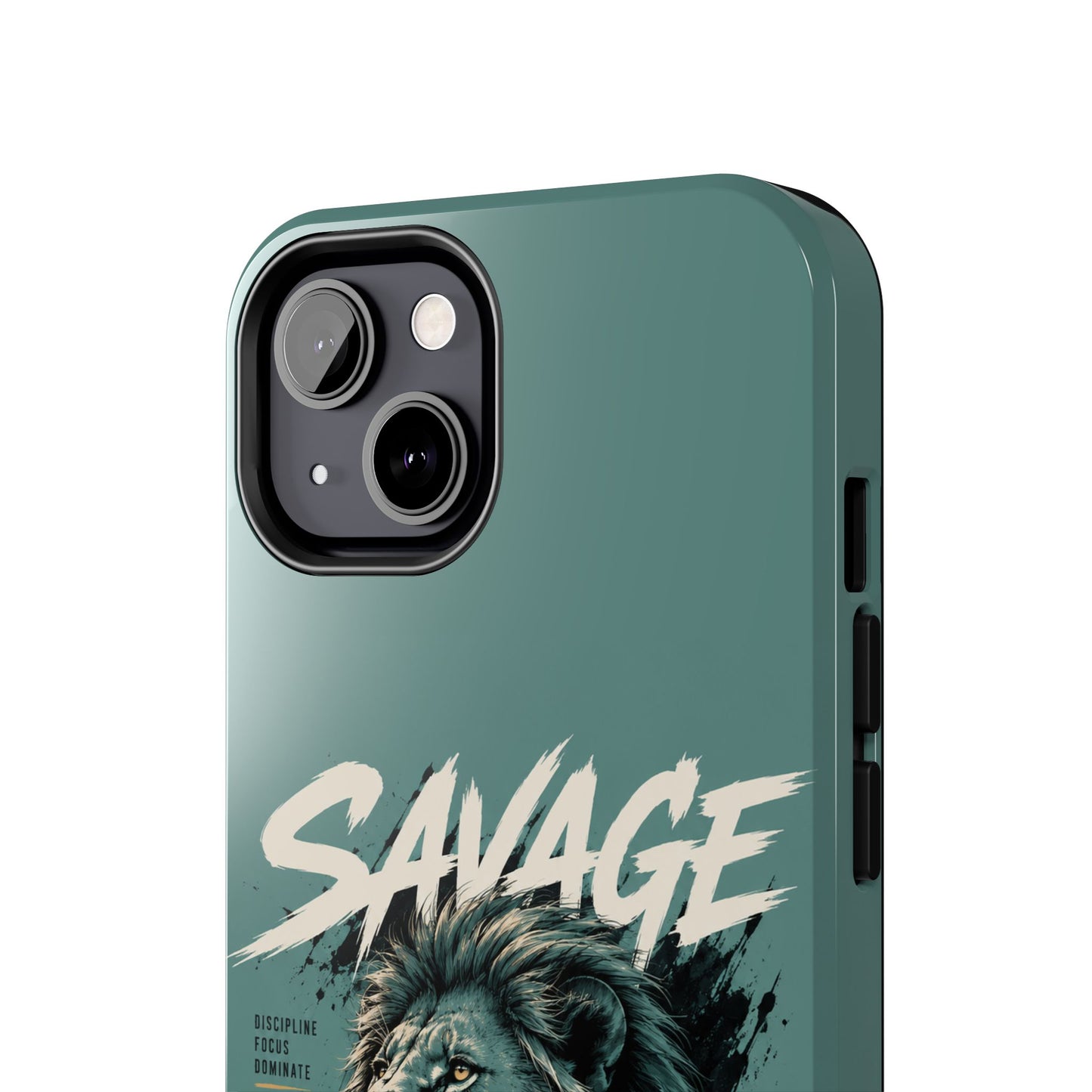 Savage Lion Tough Phone Case – 'Born to Lead' Rugged Protective Cover