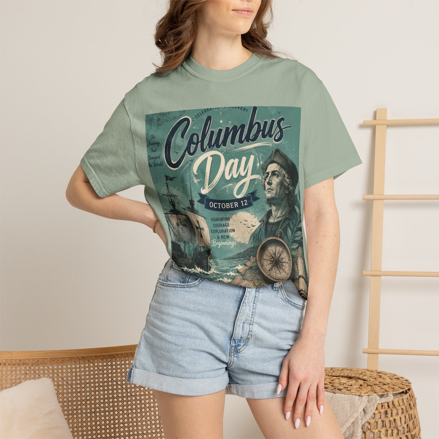Columbus Day Vintage Graphic T-Shirt